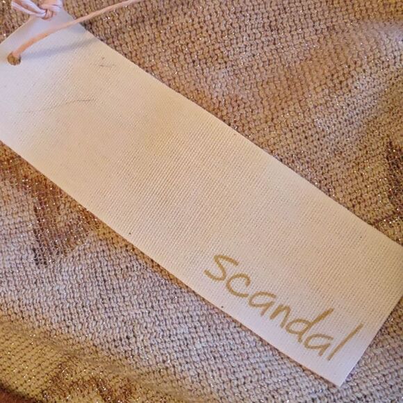 New Scandal‎ Women's Size M Top Boho Ombre Dusty Rose Pink Metallic Star Print - Picture 5 of 6